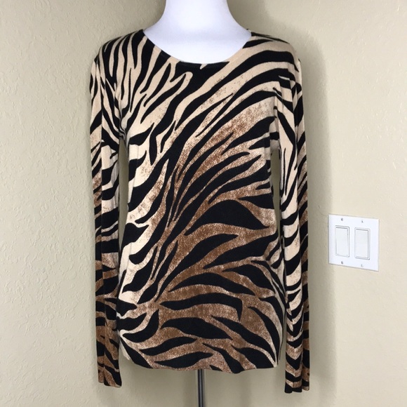 Diva Sweaters - DIVA Thin Knitted Leopard Longsleeve Top L